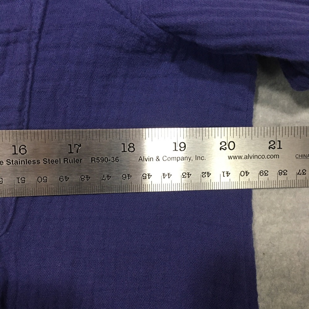 Jessica Simpson S Purple Gauze Muslin Button-Up Shirt Long Sleeve 100% Cotton - Picture 5 of 12